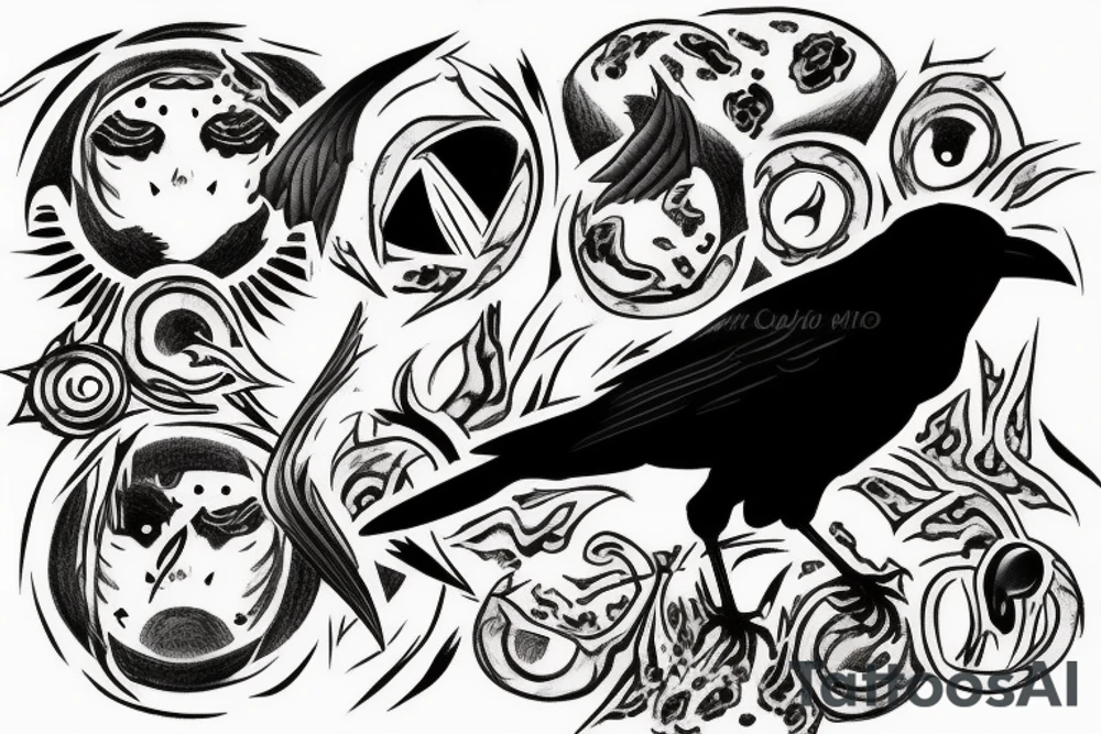 black crow, itachi, sharingan tattoo idea