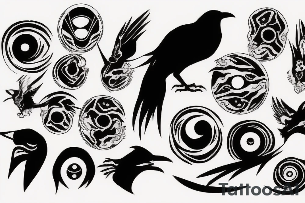 black crow, itachi, sharingan tattoo idea