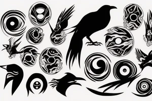 black crow, itachi, sharingan tattoo idea