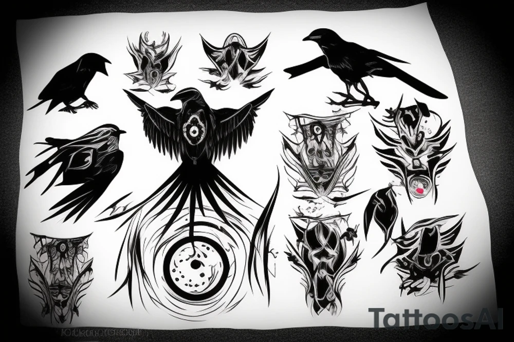black crow, itachi, sharingan tattoo idea