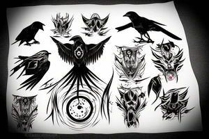 black crow, itachi, sharingan tattoo idea
