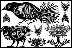 black crow, tree of life tattoo idea