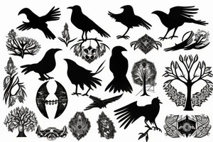 black crow, tree of life tattoo idea