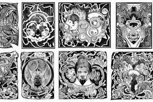 psychedelic family tattoo idea