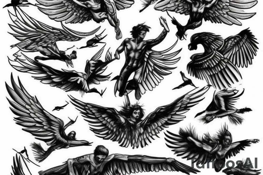 icarus falling tattoo idea