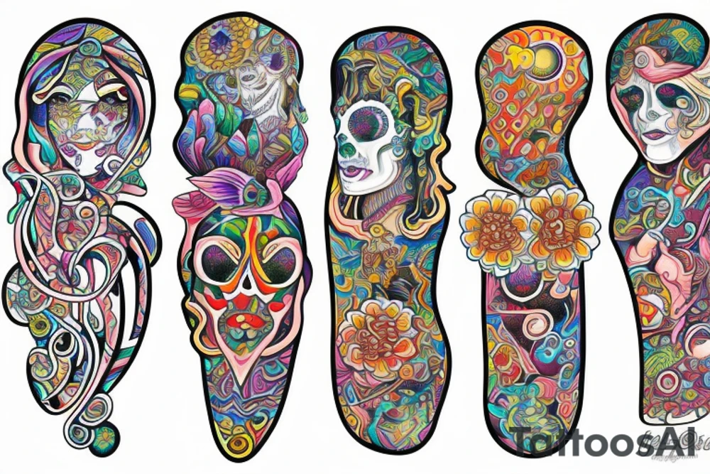 psychedelic family tattoo idea