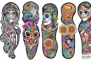 psychedelic family tattoo idea