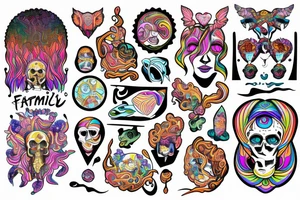 psychedelic family tattoo idea