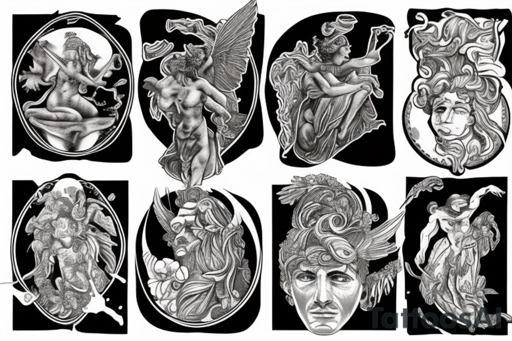 Trippy Greek mythology tattoo idea