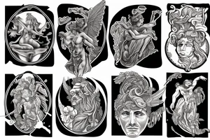 Trippy Greek mythology tattoo idea