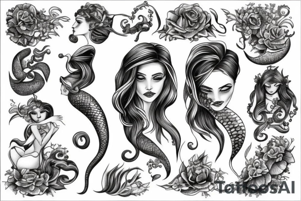 siren mermaid tattoo idea