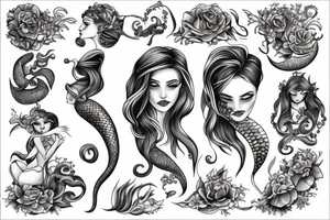 siren mermaid tattoo idea