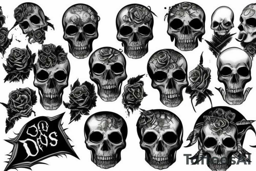 Skulls demons tattoo idea
