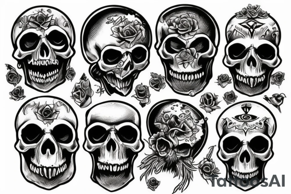 Skulls demons tattoo idea