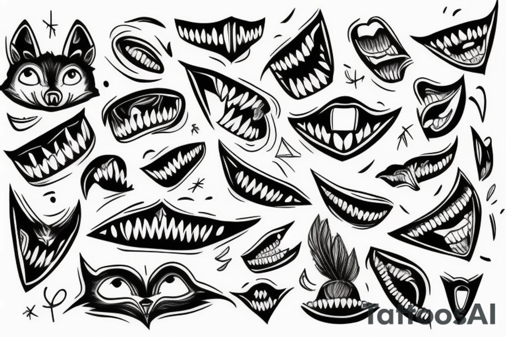 coyote teeth tattoo idea