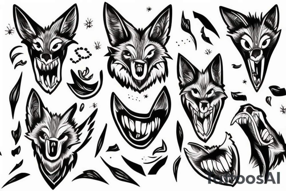 coyote teeth tattoo idea