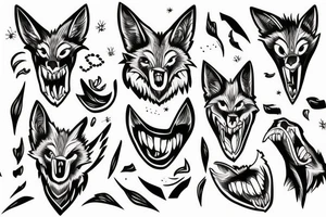 coyote teeth tattoo idea
