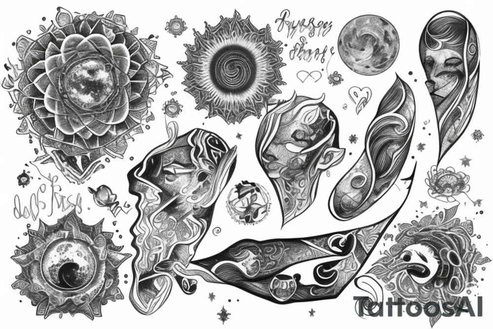 Purpose of human and oneness with universe tattoo idea