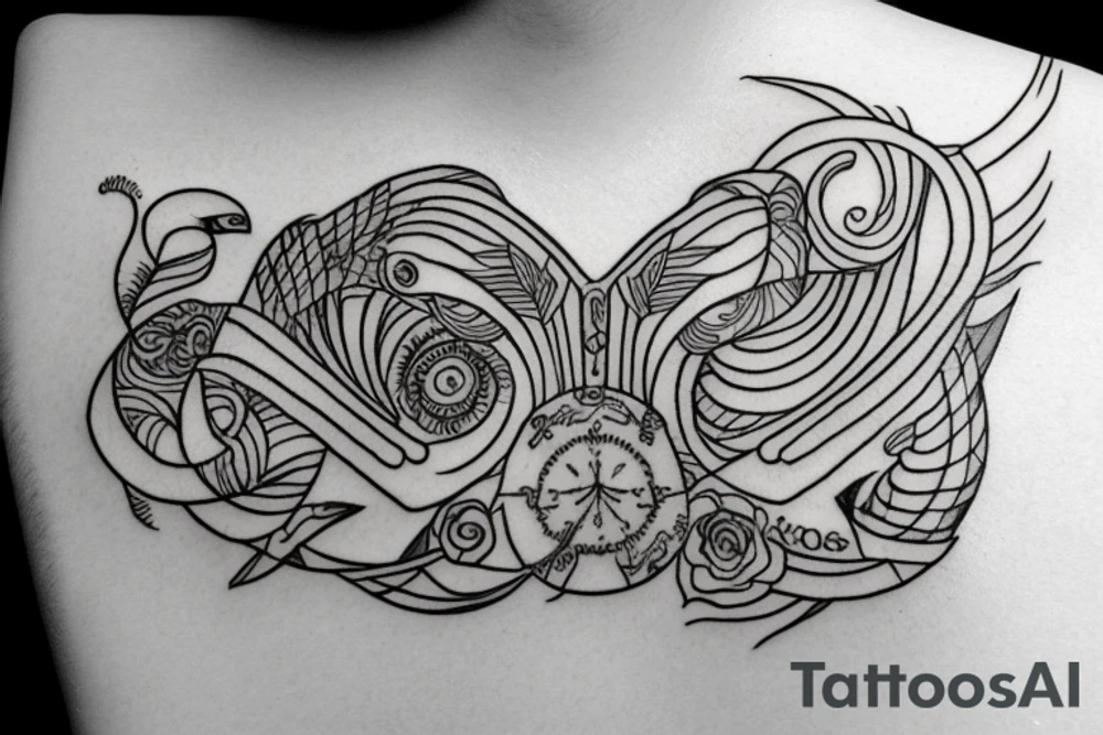libra holding capricorn and virgo tattoo idea