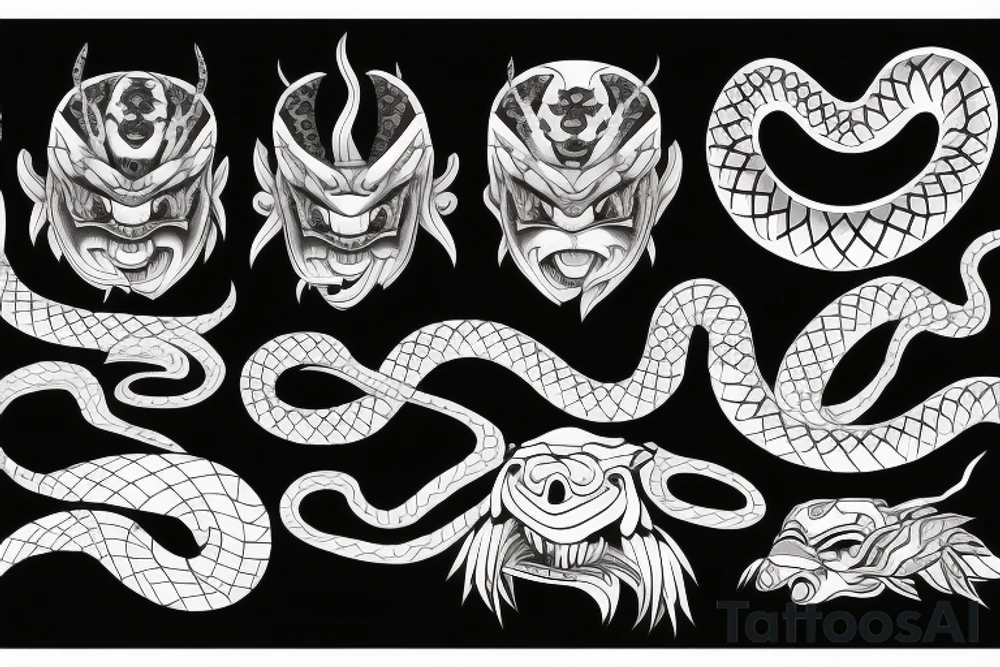 oni with snake tattoo idea