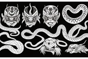 oni with snake tattoo idea