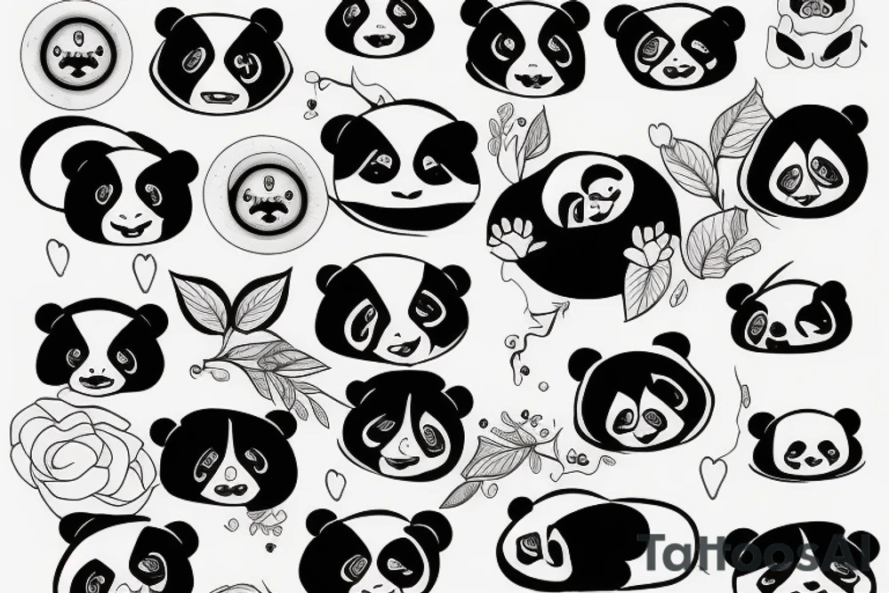 Half world half panda tattoo idea