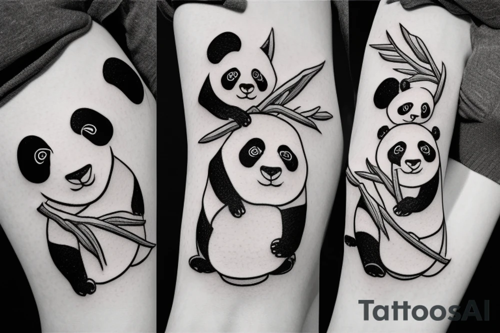 Half world half panda tattoo idea