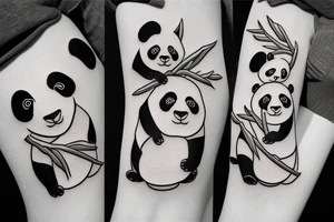 Half world half panda tattoo idea