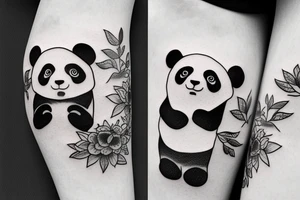 Half world half panda tattoo idea