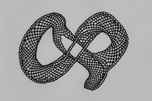 DNA chain mixed with infinity symbol. Make it small. tattoo idea