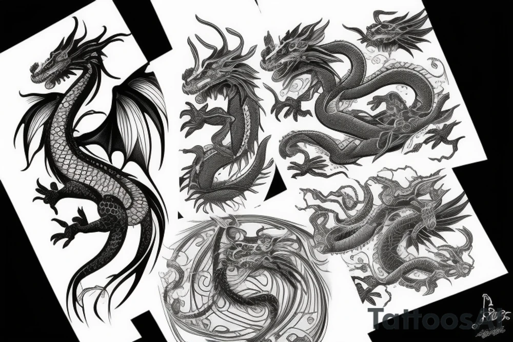 feminine dragon tattoo idea