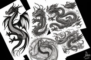feminine dragon tattoo idea