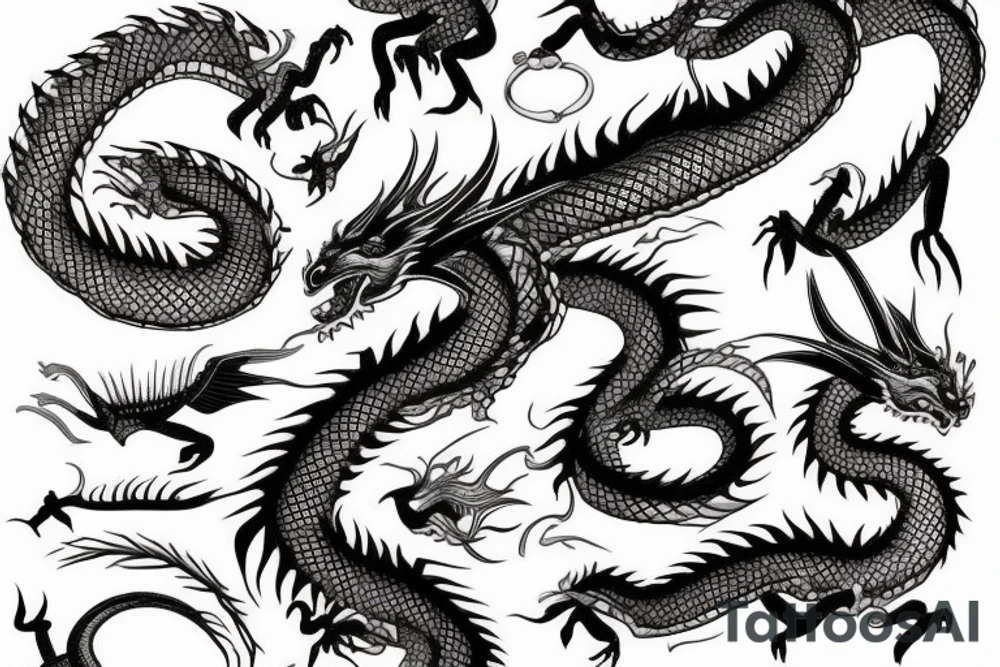 feminine dragon tattoo idea