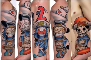 Chopper from anime One Piece in ninja costume on tattoo idea