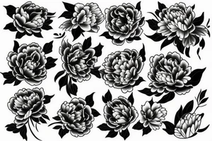 peony flowers in chinese style tattoo idea