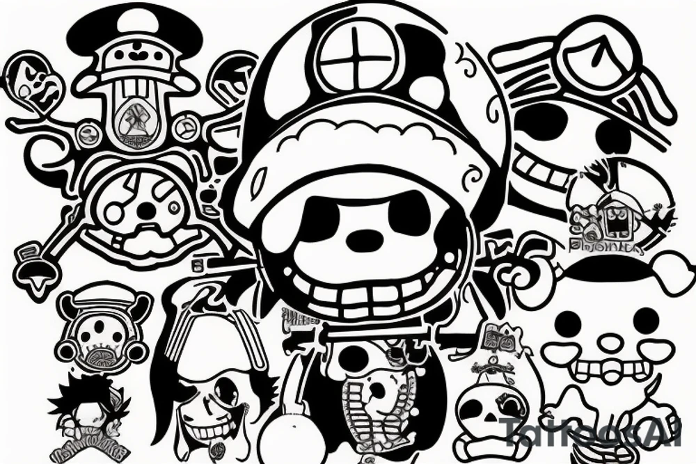 Chopper from anime One Piece tattoo idea