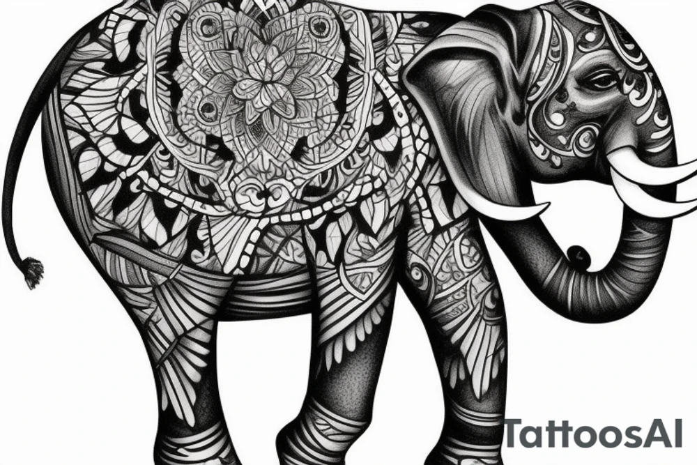 Elephant butterfly tattoo idea
