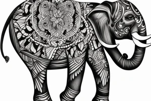 Elephant butterfly tattoo idea