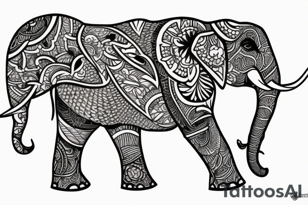 Elephant butterfly tattoo idea
