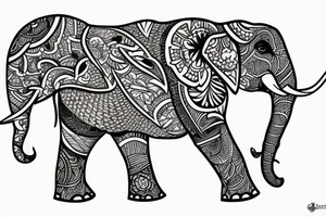 Elephant butterfly tattoo idea