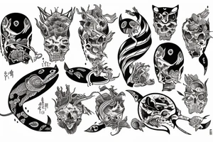 Flathead are with halligon tattoo idea