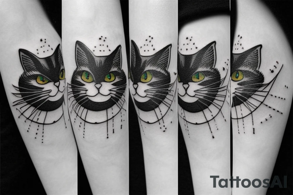 Black cat hat tattoo emo cute tattoo idea