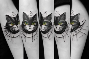 Black cat hat tattoo emo cute tattoo idea