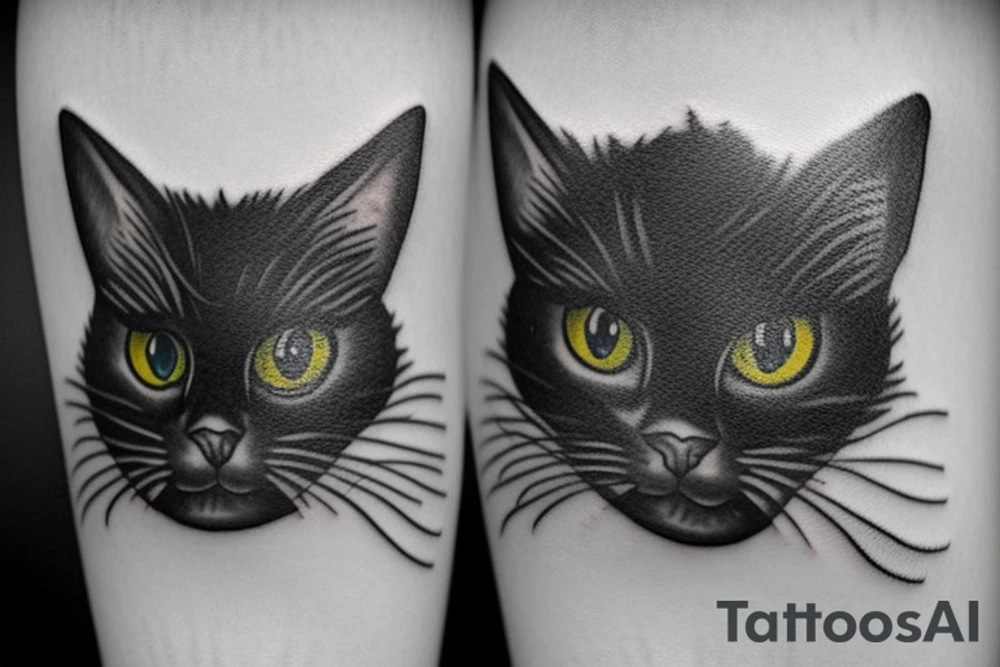 Black cat hat tattoo emo cute tattoo idea
