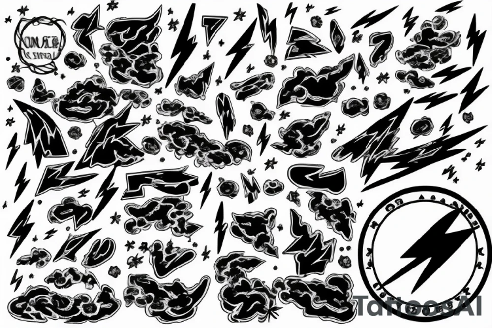 Lightning strike with coordinates tattoo idea Lightning strike with coordinates tattoo idea