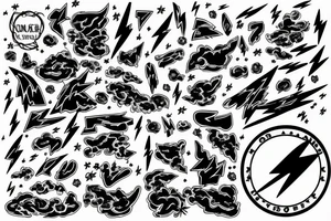 Lightning strike with coordinates tattoo idea
