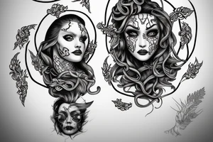 realistic medusa face tattoo idea
