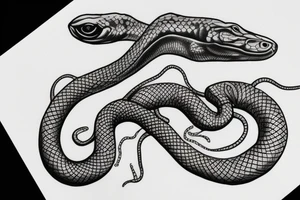 realistic woman snakes on head tattoo idea