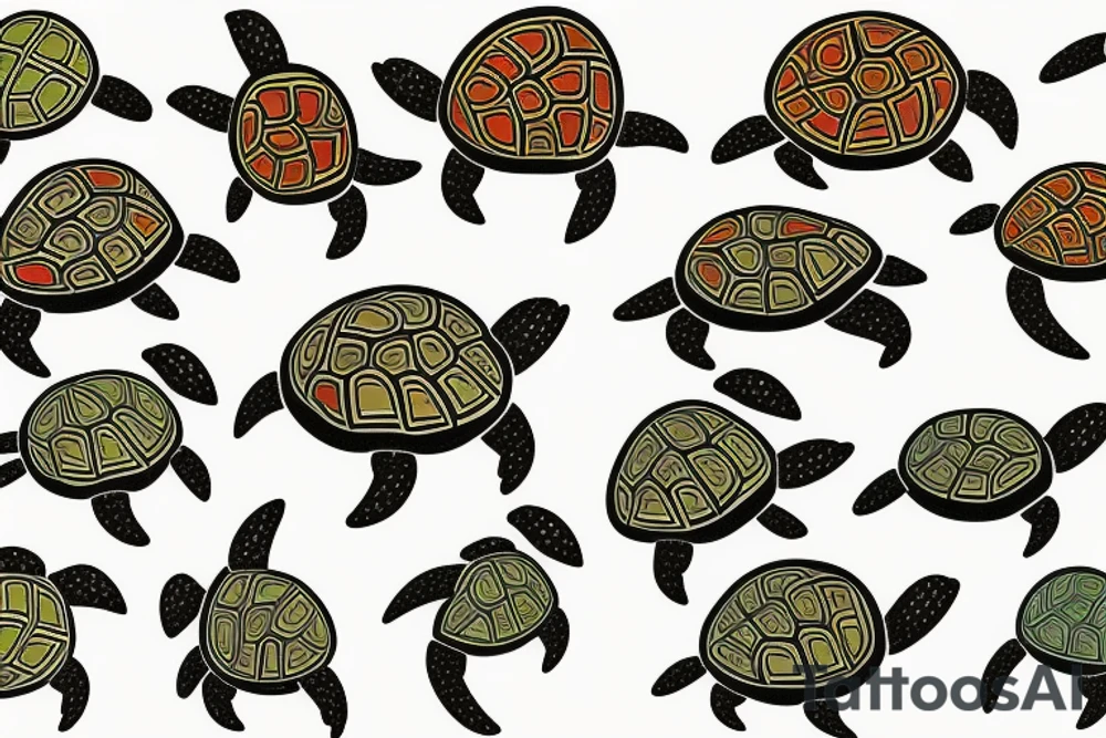 hawaiian style turtle tattoo idea