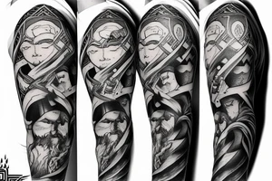 Odin sleeve where he guide you on your path to victory tattoo idea